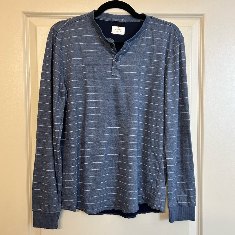 Marine Layer striped blue henley